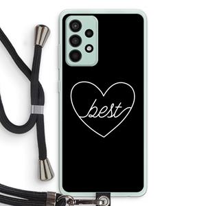 CaseCompany Best heart black: Samsung Galaxy A52s 5G Transparant Hoesje met koord