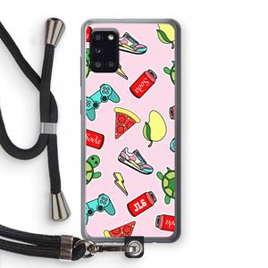 CaseCompany Things Jamie Loves: Samsung Galaxy A31 Transparant Hoesje met koord