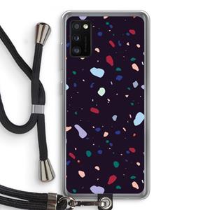 CaseCompany Dark Rounded Terrazzo: Samsung Galaxy A41 Transparant Hoesje met koord
