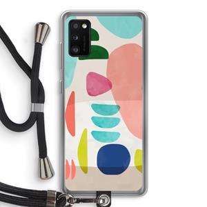 CaseCompany Bold Rounded Shapes: Samsung Galaxy A41 Transparant Hoesje met koord