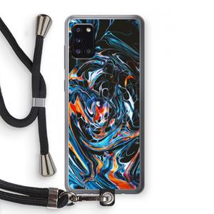 CaseCompany Black Unicorn: Samsung Galaxy A31 Transparant Hoesje met koord