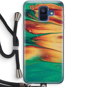 CaseCompany Green Inferno: Samsung Galaxy A6 (2018) Transparant Hoesje met koord