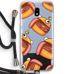 CaseCompany Hamburger: Samsung Galaxy J3 (2017) Transparant Hoesje met koord