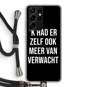 CaseCompany Meer verwacht - Zwart: Samsung Galaxy S21 Ultra Transparant Hoesje met koord