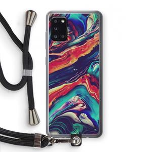 CaseCompany Chameleon Sun: Samsung Galaxy A31 Transparant Hoesje met koord