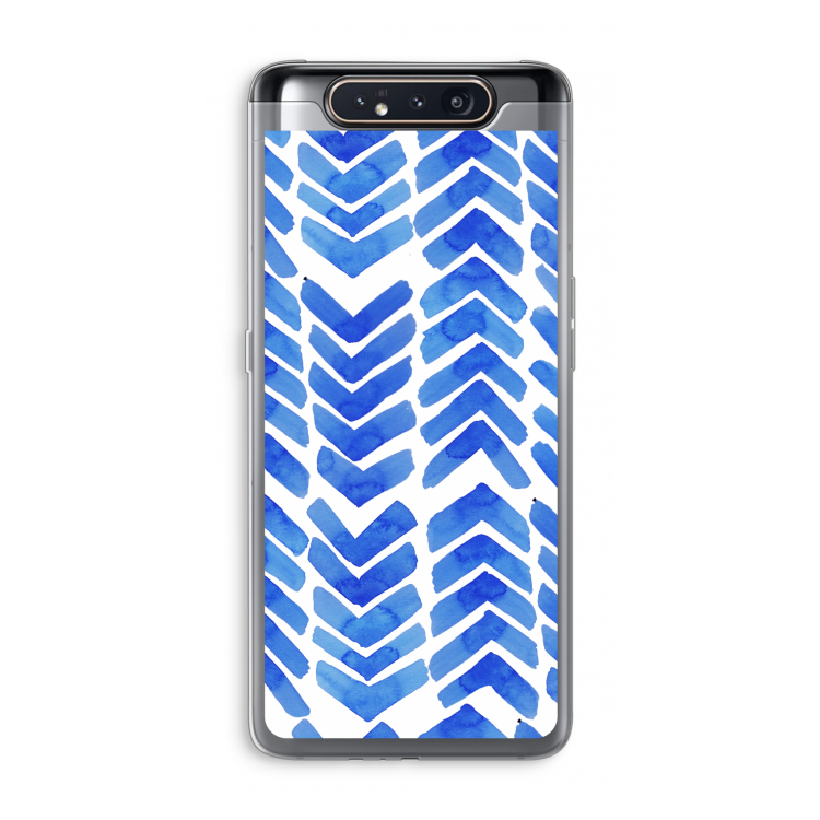 CaseCompany Blauwe pijlen: Samsung Galaxy A80 Transparant Hoesje