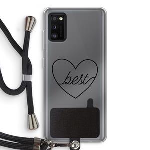 CaseCompany Best heart black: Samsung Galaxy A41 Transparant Hoesje met koord
