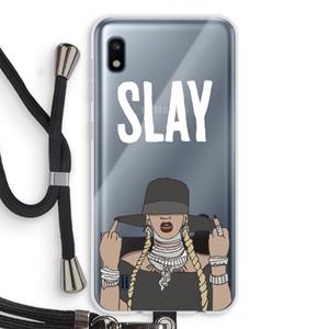 CaseCompany Slay All Day: Samsung Galaxy A10 Transparant Hoesje met koord