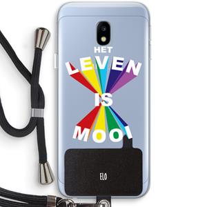 CaseCompany Het Leven Is Mooi: Samsung Galaxy J3 (2017) Transparant Hoesje met koord