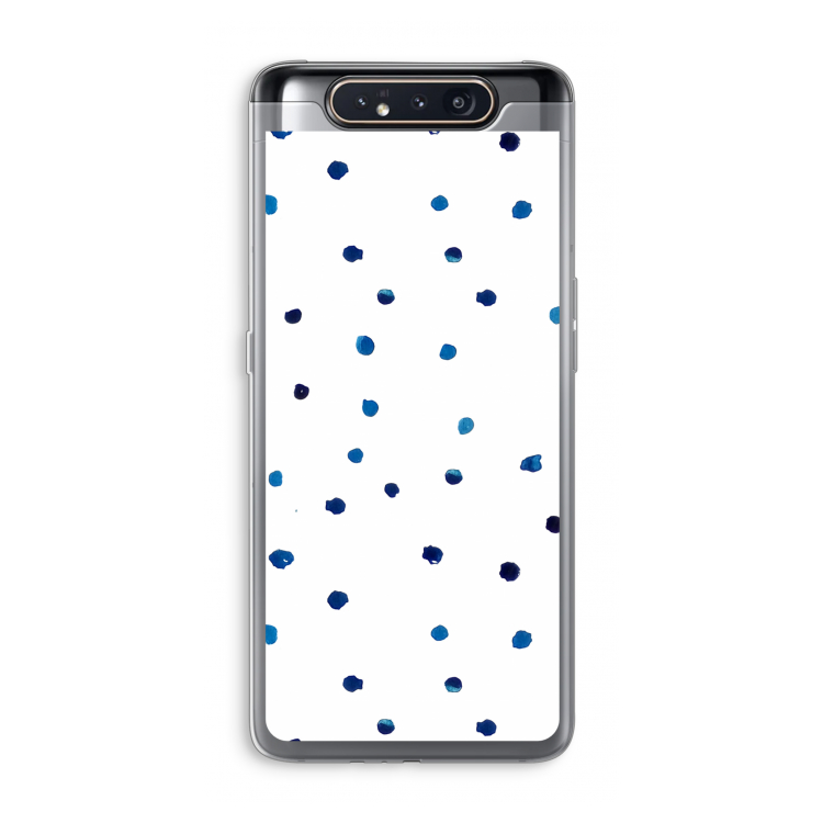 CaseCompany Blauwe stippen: Samsung Galaxy A80 Transparant Hoesje