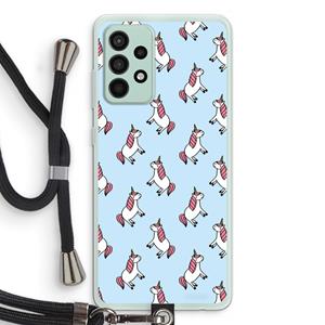 CaseCompany Eenhoorns overal: Samsung Galaxy A52s 5G Transparant Hoesje met koord