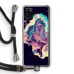 CaseCompany Cosmic Silence: Samsung Galaxy A31 Transparant Hoesje met koord