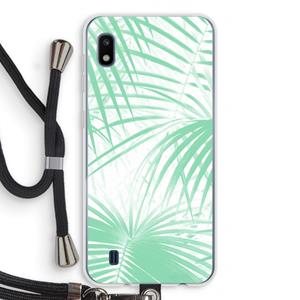 CaseCompany Palmbladeren: Samsung Galaxy A10 Transparant Hoesje met koord