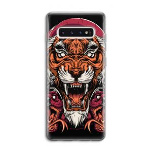 CaseCompany Tiger and Rattlesnakes: Samsung Galaxy S10 4G Transparant Hoesje