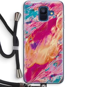 CaseCompany Pastel Echoes: Samsung Galaxy A6 (2018) Transparant Hoesje met koord