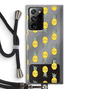 CaseCompany Ananas: Samsung Galaxy Note 20 Ultra / Note 20 Ultra 5G Transparant Hoesje met koord