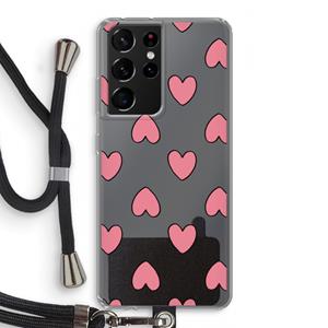CaseCompany Ondersteboven verliefd: Samsung Galaxy S21 Ultra Transparant Hoesje met koord