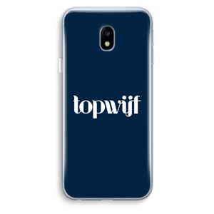 CaseCompany Topwijf Navy: Samsung Galaxy J3 (2017) Transparant Hoesje