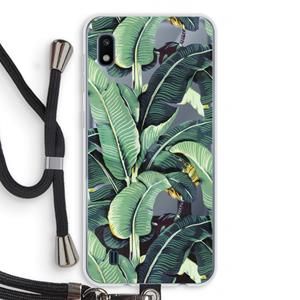 CaseCompany Bananenbladeren: Samsung Galaxy A10 Transparant Hoesje met koord
