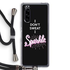 CaseCompany Sparkle quote: Sony Xperia 5 Transparant Hoesje met koord
