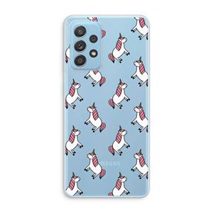CaseCompany Eenhoorns overal: Samsung Galaxy A73 Transparant Hoesje