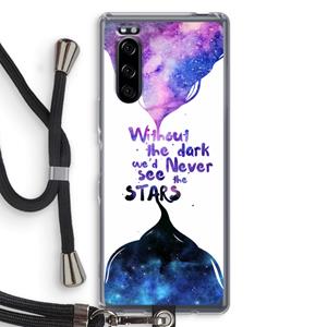 CaseCompany Stars quote: Sony Xperia 5 Transparant Hoesje met koord