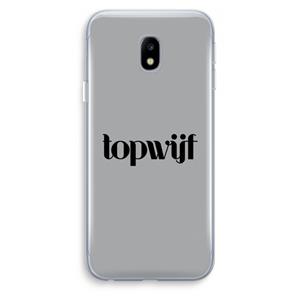 CaseCompany Topwijf Grijs Zwart: Samsung Galaxy J3 (2017) Transparant Hoesje