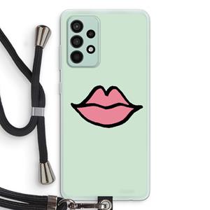 CaseCompany Kusje: Samsung Galaxy A52s 5G Transparant Hoesje met koord