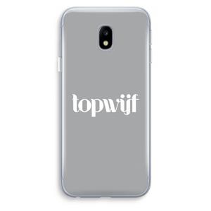 CaseCompany Topwijf Grijs Wit: Samsung Galaxy J3 (2017) Transparant Hoesje