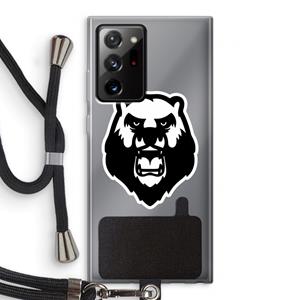 CaseCompany Angry Bear (white): Samsung Galaxy Note 20 Ultra / Note 20 Ultra 5G Transparant Hoesje met koord
