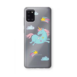 CaseCompany Vliegende eenhoorn: Samsung Galaxy A31 Transparant Hoesje