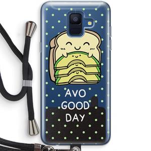 CaseCompany Avo Good Day: Samsung Galaxy A6 (2018) Transparant Hoesje met koord