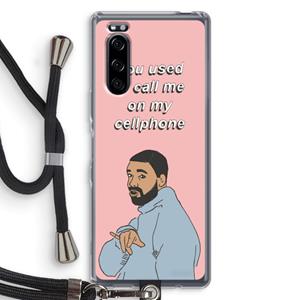 CaseCompany Hotline bling: Sony Xperia 5 Transparant Hoesje met koord