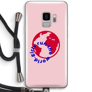 CaseCompany Run The World: Samsung Galaxy S9 Transparant Hoesje met koord