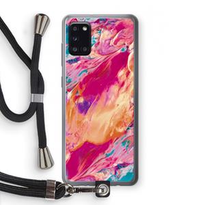 CaseCompany Pastel Echoes: Samsung Galaxy A31 Transparant Hoesje met koord