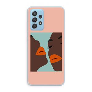 CaseCompany Orange lips: Samsung Galaxy A73 Transparant Hoesje