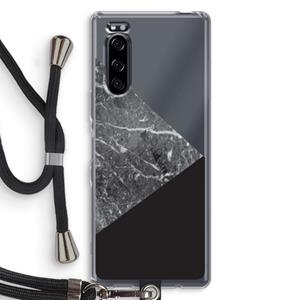 CaseCompany Combinatie marmer: Sony Xperia 5 Transparant Hoesje met koord