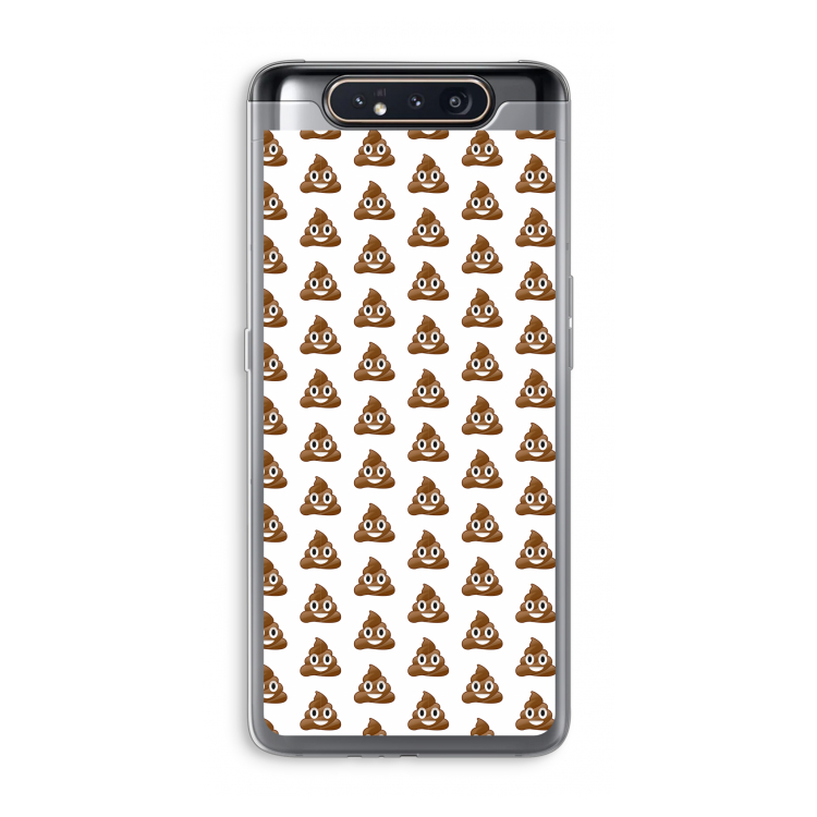 CaseCompany Poop emoji: Samsung Galaxy A80 Transparant Hoesje