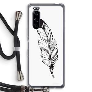 CaseCompany Pluim: Sony Xperia 5 Transparant Hoesje met koord
