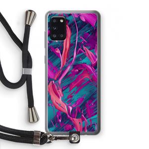 CaseCompany Pink Clouds: Samsung Galaxy A31 Transparant Hoesje met koord