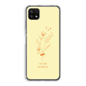 CaseCompany No rain no flowers: Samsung Galaxy A22 5G Transparant Hoesje