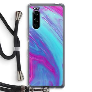 CaseCompany Zweverige regenboog: Sony Xperia 5 Transparant Hoesje met koord