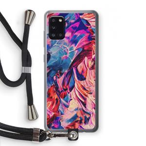 CaseCompany Pink Orchard: Samsung Galaxy A31 Transparant Hoesje met koord