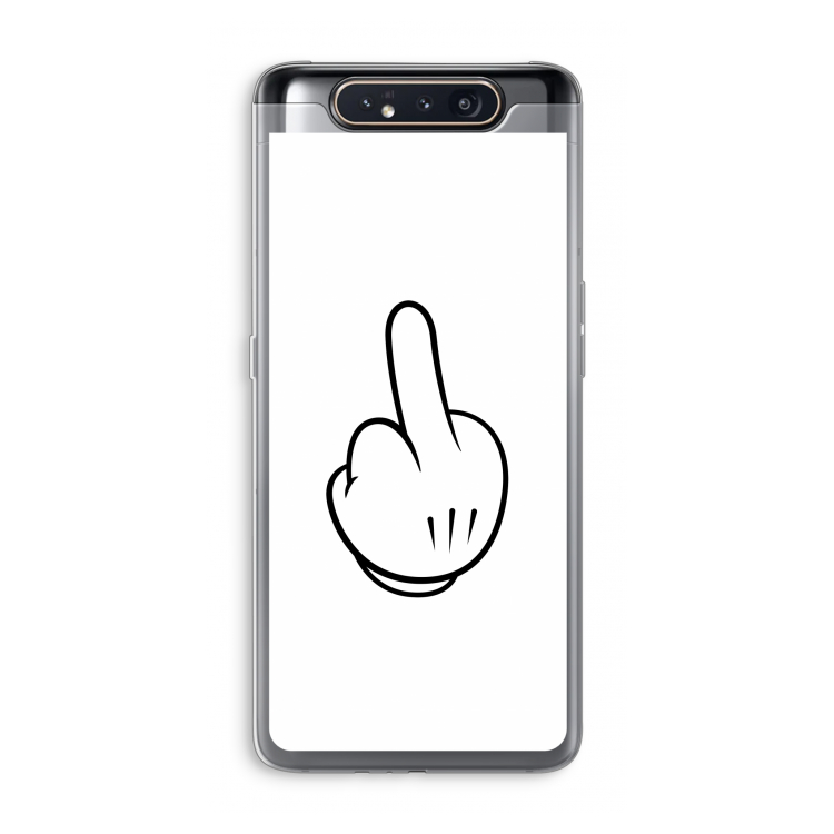 CaseCompany Middle finger white: Samsung Galaxy A80 Transparant Hoesje