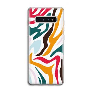 CaseCompany Colored Zebra: Samsung Galaxy S10 4G Transparant Hoesje