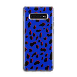 CaseCompany Blue Leopard: Samsung Galaxy S10 4G Transparant Hoesje