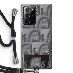 CaseCompany Cats: Samsung Galaxy Note 20 Ultra / Note 20 Ultra 5G Transparant Hoesje met koord