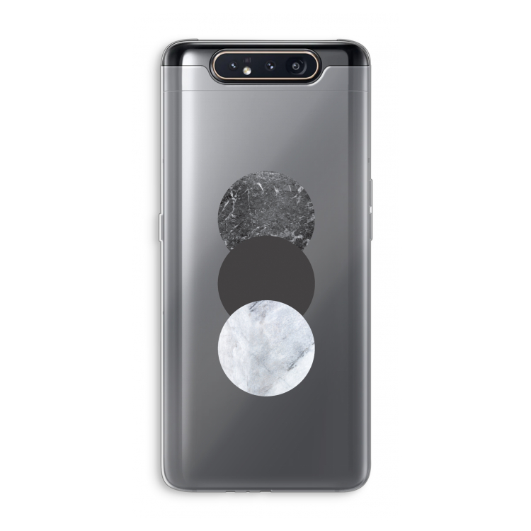 CaseCompany Marmeren cirkels: Samsung Galaxy A80 Transparant Hoesje