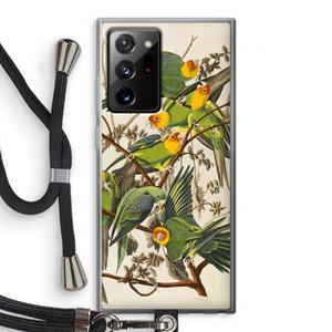 CaseCompany Carolinaparkiet: Samsung Galaxy Note 20 Ultra / Note 20 Ultra 5G Transparant Hoesje met koord