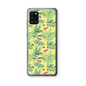 CaseCompany Flamingo party: Samsung Galaxy A31 Transparant Hoesje